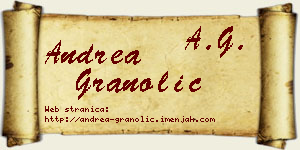 Andrea Granolić vizit kartica